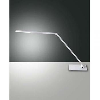 Lámpara de mesa LED Wasp de Fabas Luce, plana, con estructura de aluminio y vidrio integrado