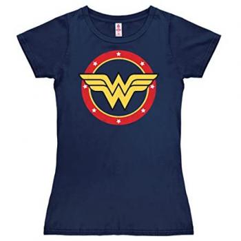 Unifarbenes T-Shirt mit Wonder Woman Logo von LOGOSHIRT