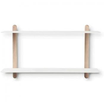 Étagère Gejst Nivo Large F – Design Unifié Chêne-Blanc-Marron