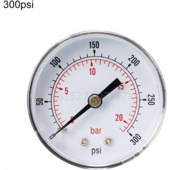 Horizontal Pressure Gauge 52mm Dial 1/4 BSPT 0-300 PSI & Bar