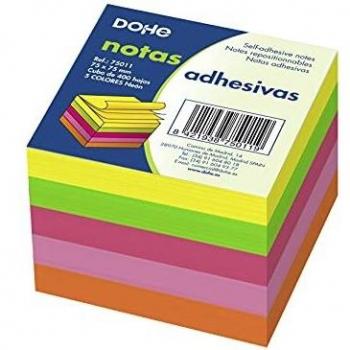 Cubo 400 notas adhesiv.5 color.neón75x75