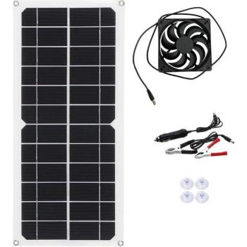 12V 10W Solar Exhaust Fan Kit for RV, Greenhouse, Pet House, Chicken Coop