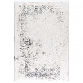 Tapis Rayé Vintage Jasper Gris 80x150 avec Franges