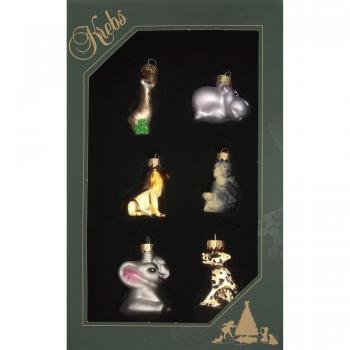 Christbaumschmuck „Mini Zoo Set“ – Krebs Glas Lauscha, 3,5 cm Figuren aus mundgeblassen Glas
