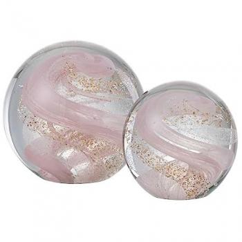 Presse de papier verre « Guirlande » 10 cm couleur rose or