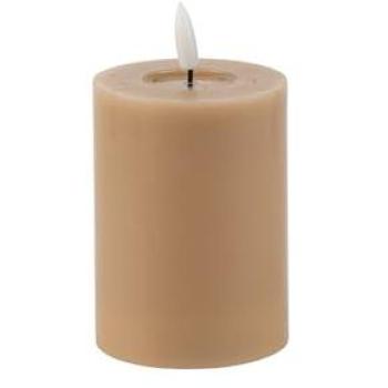 Bougie LED Cylindrique Cire Brillante 10x7 cm Camel Champagne