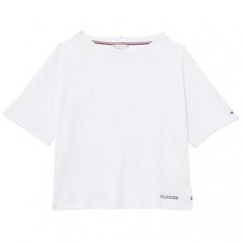Tommy Hilfiger Bluse Ss UW0UW05572 Weiß Relaxed Fit M Damen