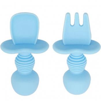 Food Grade Silicone Baby Fork and Spoon Set