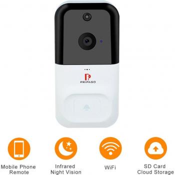 Pripaso 720P WiFi Doorbell with Infrared Night Vision