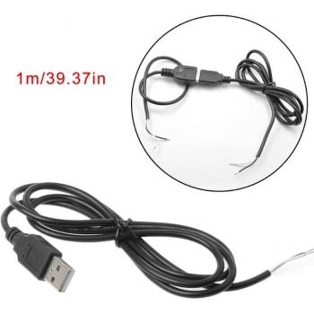 5V USB 2.0 Männlicher Jack 2-Pin 2-Draht Lade-Kabel DIY 1m AXYF