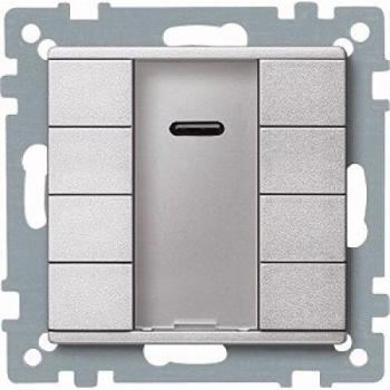 Aluminium‑Taster 4‑fach Plus Merten 627960 – inkl. IR‑Empfänger – System M