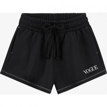Pantaloncini VOGUE neri con logo bianco ricamato