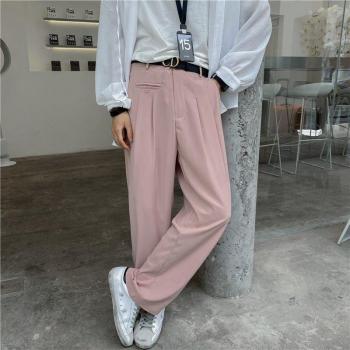 Pantalon Semi-formel Décontracté Coton – Couleur Noir/Rose, Grande Taille (M-2XL)