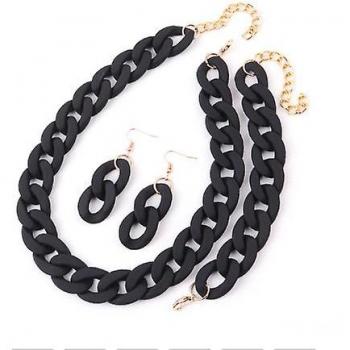 Conjunto de Collar y Aretes de Resina Colorida