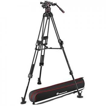 Trépied vidéo Manfrotto 645 Fast Twin avec tête Nitrotech 612 en aluminium