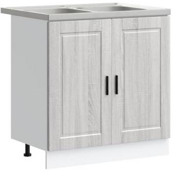 Mobiletto per Lavabo Porto in Legno Grigio 80x46x84,5 cm
