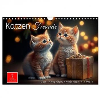 Katzen Freunde (Wandkalender 2025 DIN A4 quer) CALVENDO Monatskalender