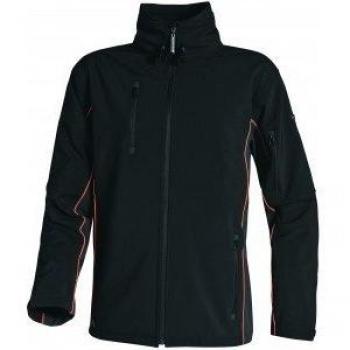 Chaqueta SoftShell Delta Plus: Color Negro con Accento Naranja XXL