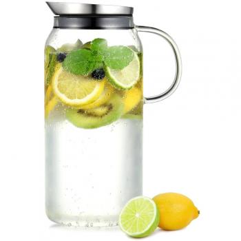 Edelstahldeckel Glaskanne mit 1500 Milliliter Inhalt