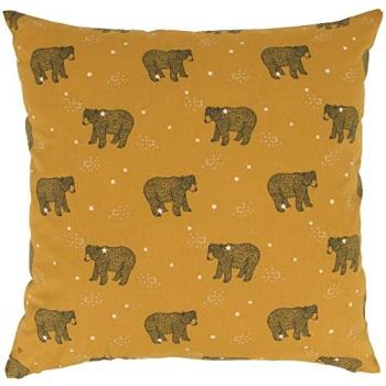 Coussin BALOO 40x40 cm en tissu marron or