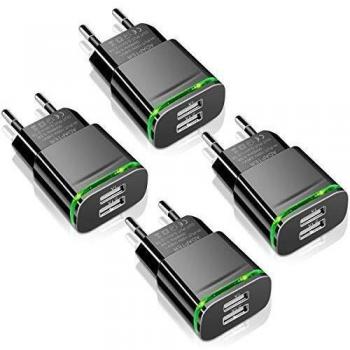 Caricatore da Parete LUOATIP 4x USB 2.1A/5V – Spina Compatibile