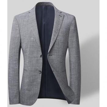 Minglu Men's Slim Fit Plaid Blazer, Luxury Casual Jacket, Spring Autumn, Plus Size 4XL