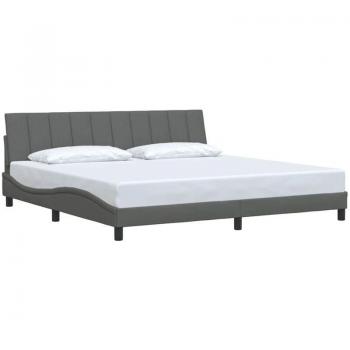Cadre de lit moderne gris foncé 200x200 cm