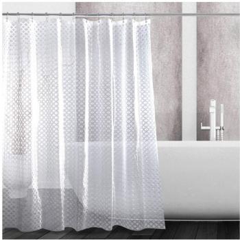 Kilokelvin Cortina de Ducha Impermeable con Imagen de Círculos en Fondo Blanco