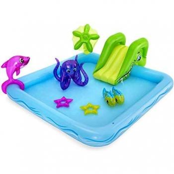 Aquatic Play Center Pool with Slide 239 x 206 x 86 cm; Multi-Purpose Metal Shovel 69 cm 21 x 15 cm