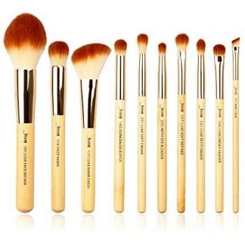 Jessup Pinceau de maquillage en bambou Set de maquillage Visage Définition Eponge à maquillage Pinceau pour poudre Eye Liner Pinceau correcteur Set de pinceau pour le maquillage T143