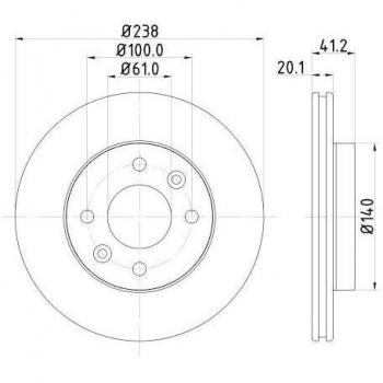 Disco freno Hella 8DD 355 101-261