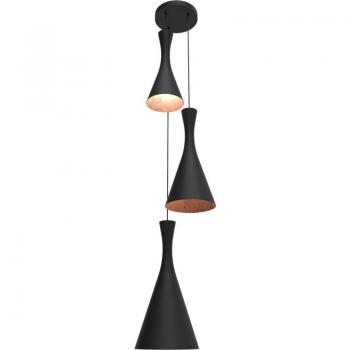 LUMICOM Jaqueline: Lámpara de Techo Industrial en Negro con Detalle de Hoja