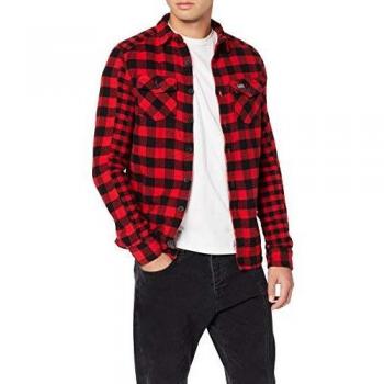 Superdry Camicia Flanella Buffalo L/s, Rosso (Red Check 33J), XXL Uomo