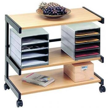 Bürowagen mit 2 Ablageboxen schwarz/buche