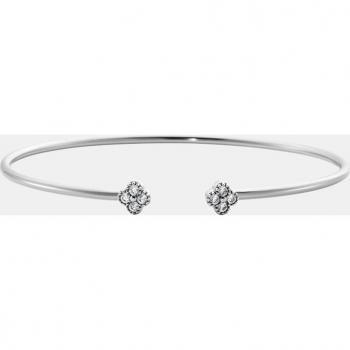 Pulsera rígida Beloved de Agatha con cristal plateado
