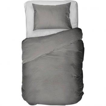 Bettwäsche Kayori „Kora“ 135 × 200 cm – grau, Bio‑Baumwolle