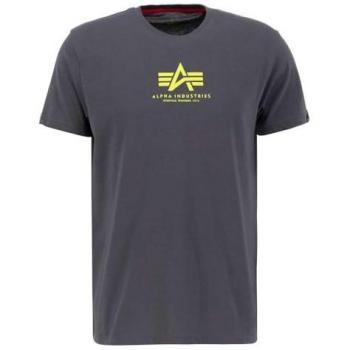 Alpha Industries T-Shirt Herren 100 % Baumwolle, Kurzarm, Grau (L)