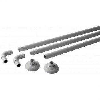 MX Group White Multi-Section Shower Curtain Rail