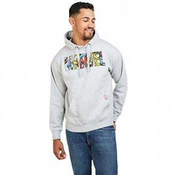 Men’s Grey Pullover Hoodie – Marvel Logo Design (Size S)
