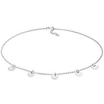 Choker in Argento Sterling 925 con Design Geometrico Rotondo per Donna