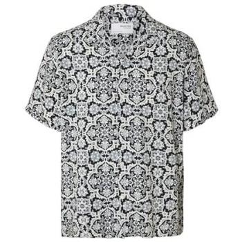 SELECTED HOMME Freizeithemd, Regular Fit, Allover-Muster, Marine, XL