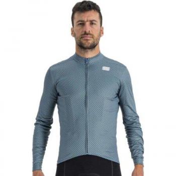 Sportful Checkmate Men's Thermal Long Sleeve Jersey – Black & Blue, 2XL