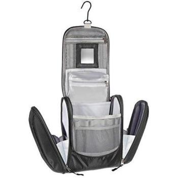 Schwarzes Luxus-Kulturtaschen-Set von Kronify – Spiegel inklusive