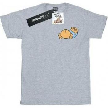 T-shirt pour filles 9-11 ans en coton Disney avec motif Winnie l'Ourson au dos et sur la poitrine gris