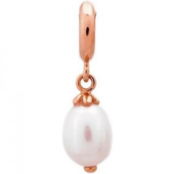 Abalorio Endless Perla Blanca para Pulsera de Oro Rosa
