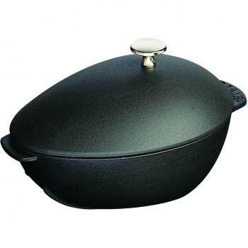 Écume Mussel Pot – 2‑Quart Cast Iron, Matte Black Finish