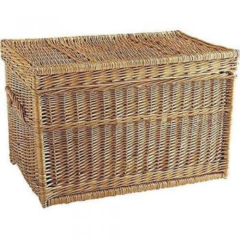 Malle décorative en osier buff 70x42x42 cm