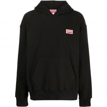 Kenzo Men's Black Logo Hoodie | Size Large | FD65SW0704ME99J