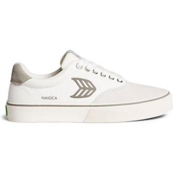 Vintage White Suede Sneaker with Off‑White Logo – Cariuma NAIOCA Pro