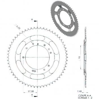 Grimeca Couronne Cyclo 60 Dts (Ø98) – 10 Trous, MBK 51